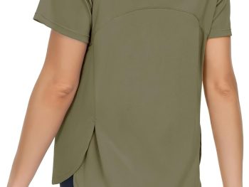 Women's Short Sleeve Workout Shirts Breathable Yoga T-Shirts with Side Slits Athletic Tee Tops