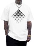 Men's Pattern T-Shirt Geometric Gradient Art Short-Sleeve Summer Top