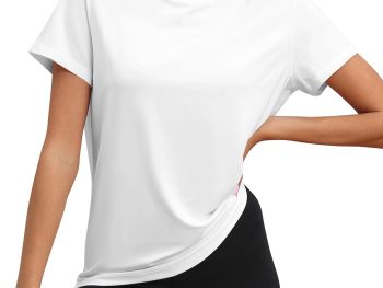 Workout Tops for Women UPF50+ Breathable Loose Fit Yoga T Shirts Short Sleeve Running Gym Athletic Tee Top
