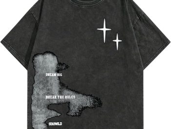 Men's Letter Print Drop Shoulder T-Shirt, Casual Crew Neck T-Shirt