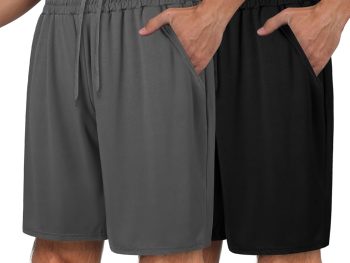 2 Pack Mens Gym Basketball Shorts - Athletic Black Workout Quick Dry Shorts with Pockets for Casual Running