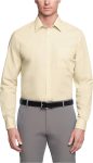 Men's Dress Shirt – 4-Way Stretch, Long Sleeve Spread Collar, Casual Solid Color, Wedding & Date Button-Down
