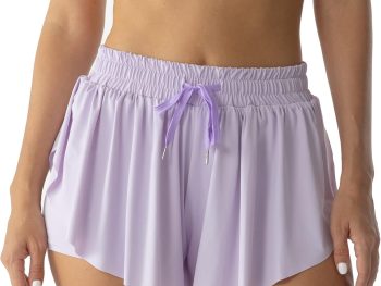 Flowy Athletic Shorts forWomen Running Tennis Butterfly Shorts Girls 2-in-1 Double Layer Quick-Drying Comfy Shorts