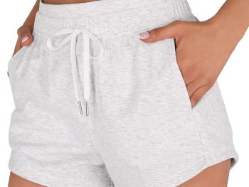 Women Sweat Shorts with Pockets Cotton French Terry Drawstring Summer Workout Casual Lounge Shorts