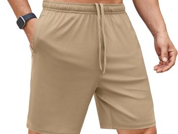 Men's Gym Workout Shorts 7 Inch Stretch Athletic Shorts Lightweight Running Training Short Pants with Pockets