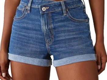 Women's Jean Shorts High Waisted Stretchy Casual Rolled Hem   Denim Shorts