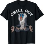 Plus Size Disney Lion King Raffichi Relaxing Meditation Pattern T-Shirt