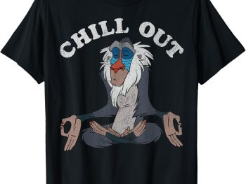 Plus Size Disney Lion King Raffichi Relaxing Meditation Pattern T-Shirt